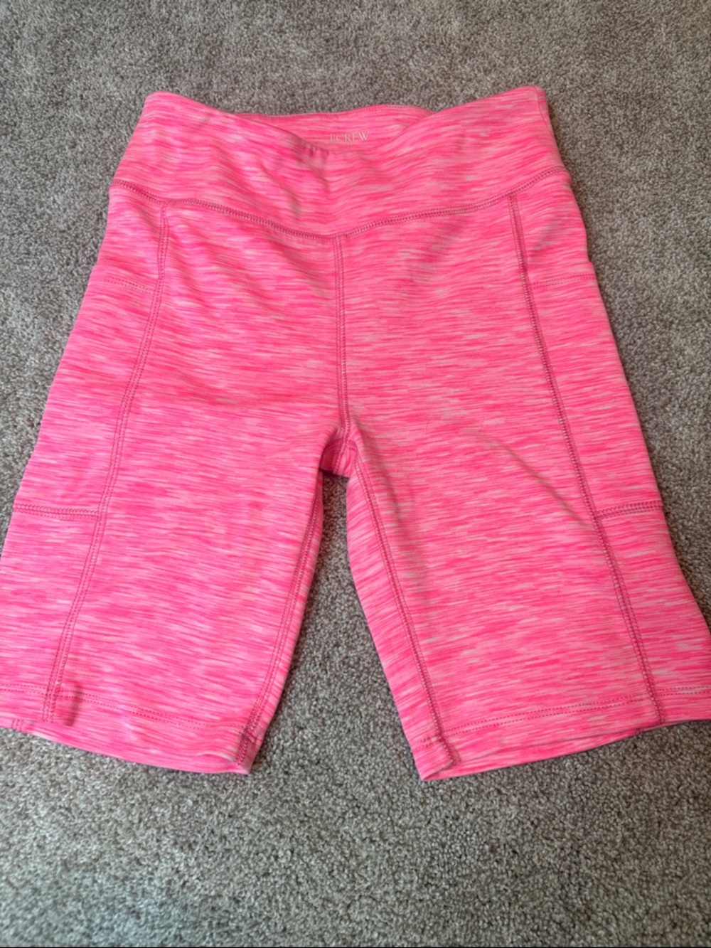 J. Crew Pink Space-Dye High-Rise Bike Shorts